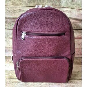 Jewel By Thirty-One Backpack Crushed Berry Maroon Pebble Finish Adjustable Strap